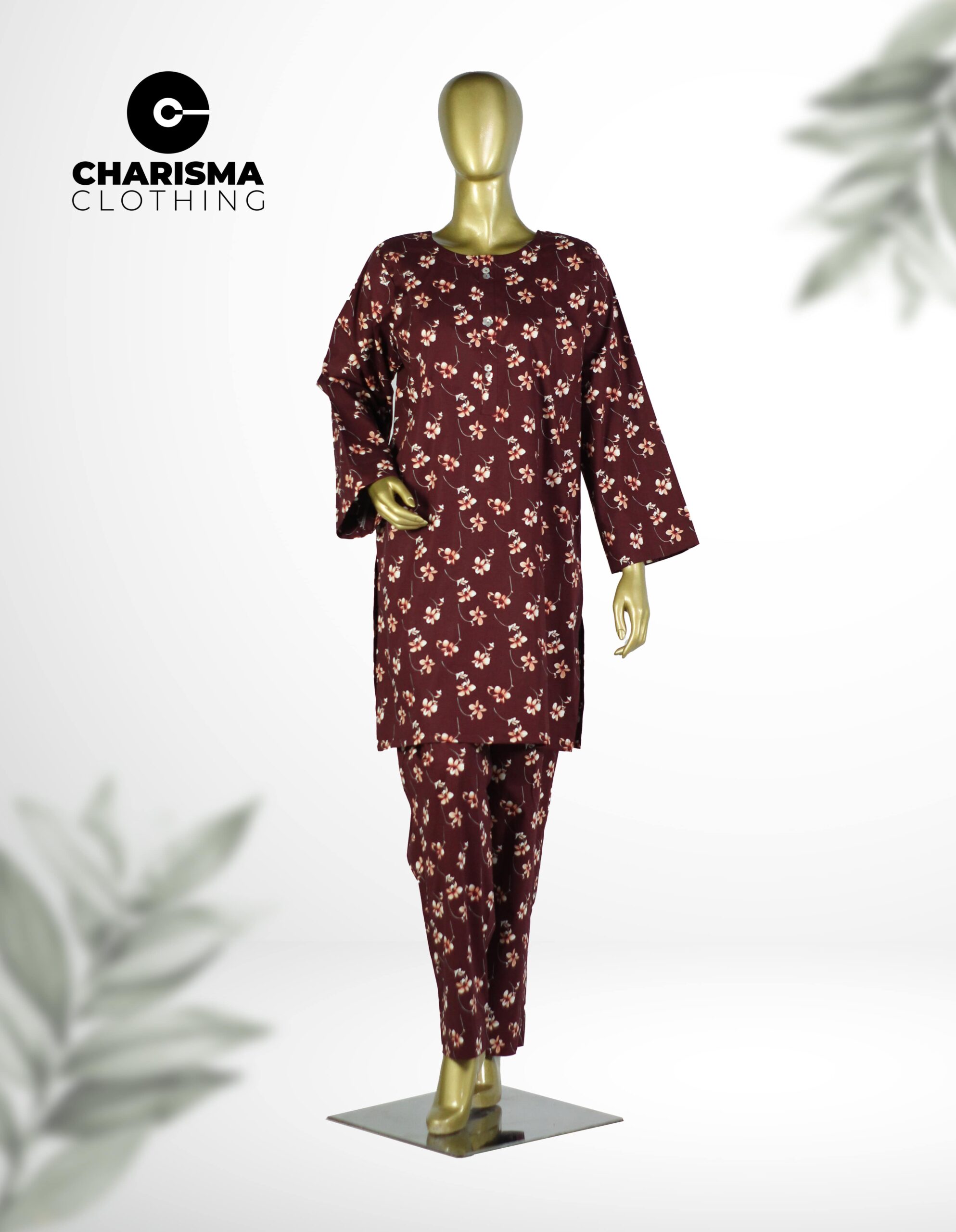 Printed medium length kurta with narrow pants CC-WC24 028